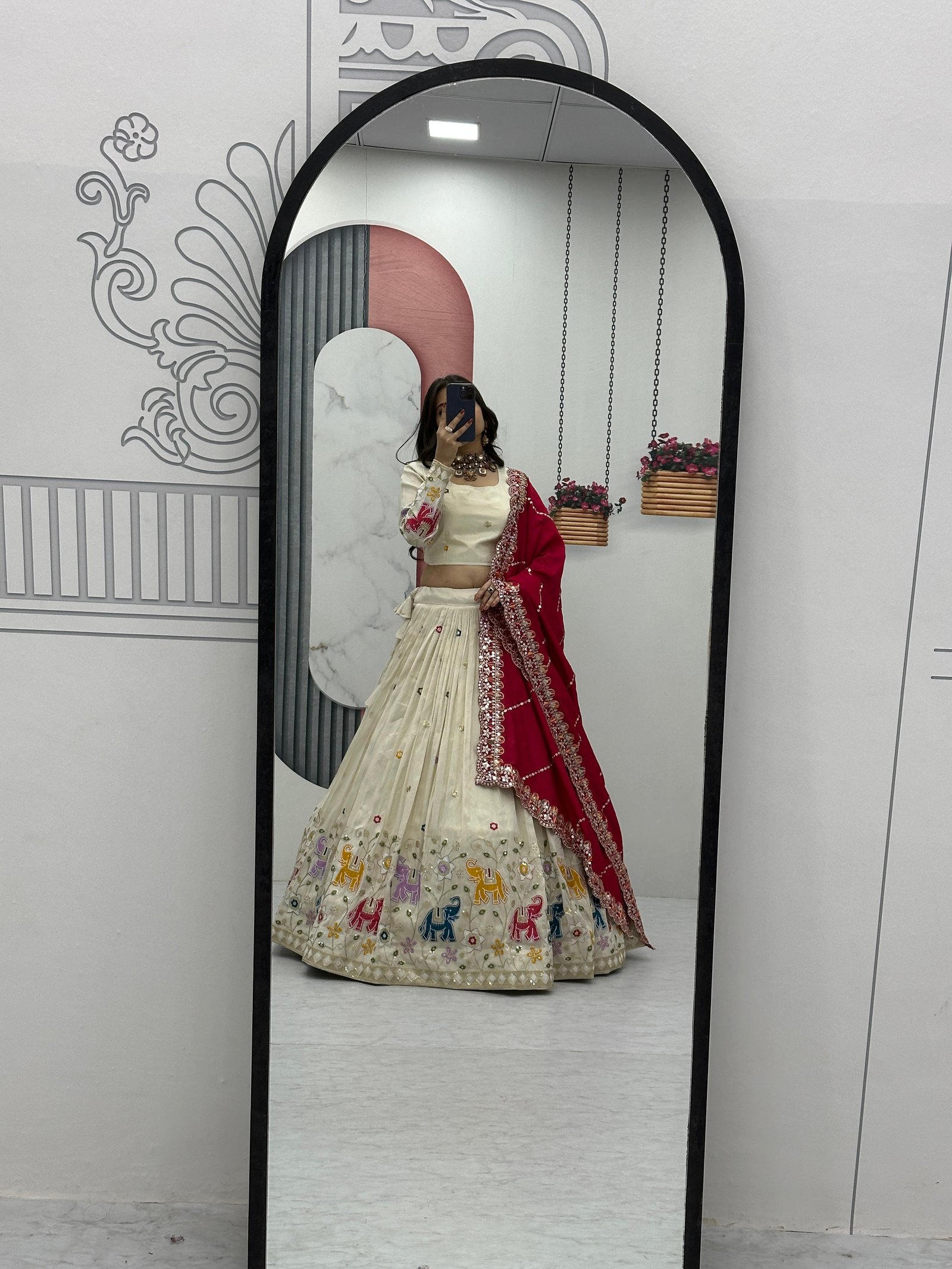 Pure Tissue Silk heavy work Lehenga